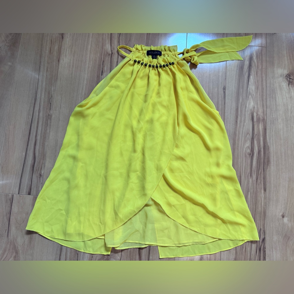 Bright Yellow Wrap top